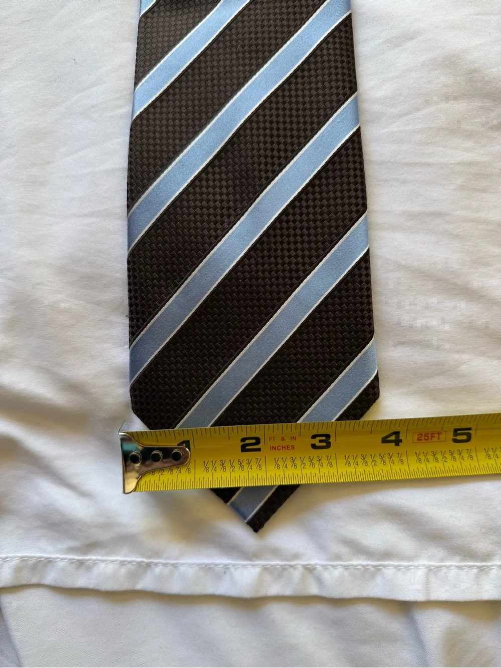 Donald Trump Signature collection brown and Light Blue Striped Men's Dress Tie